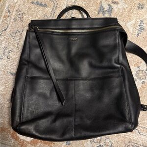 Black Leather Backpack Mina Baie diaper bag - work bag
